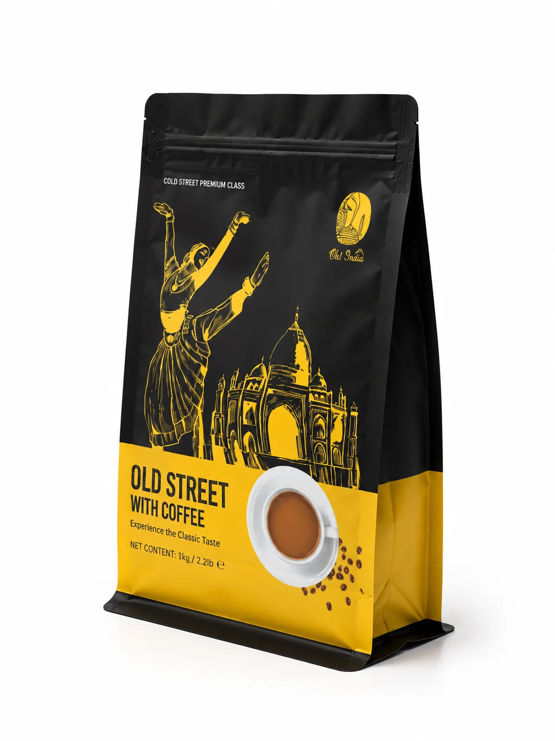 Custom printed Crystavo coffee packaging