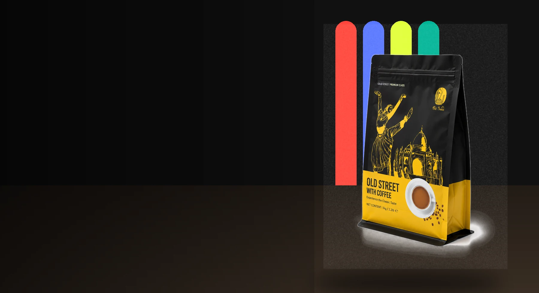 Fully printed custom coffee packaging pouch